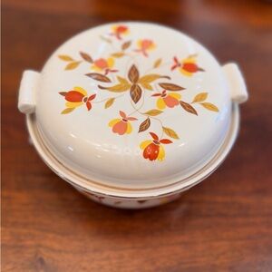 Vintage Ceramic Dish and Lid with Fall Inspired Design